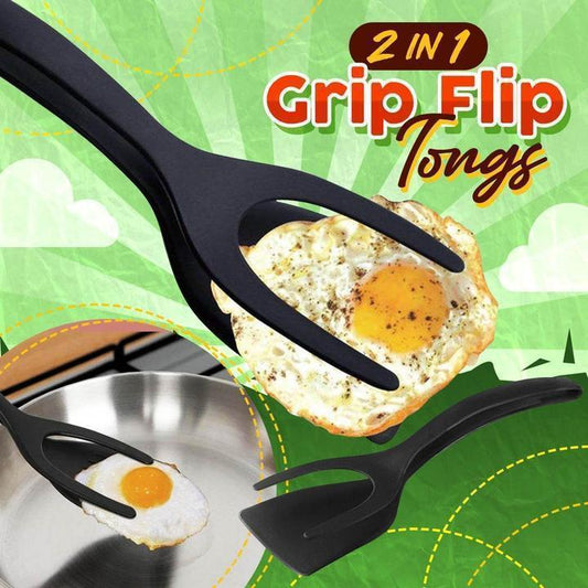 🍳✨ BLITZANGEBOT 50%! 2-in-1-Küchenzange mit Spatel – Aufsätze aus lebensmittelechtem Silikon, antihaftbeschichtet, hitzebeständig, langer, bequemer Griff ✨