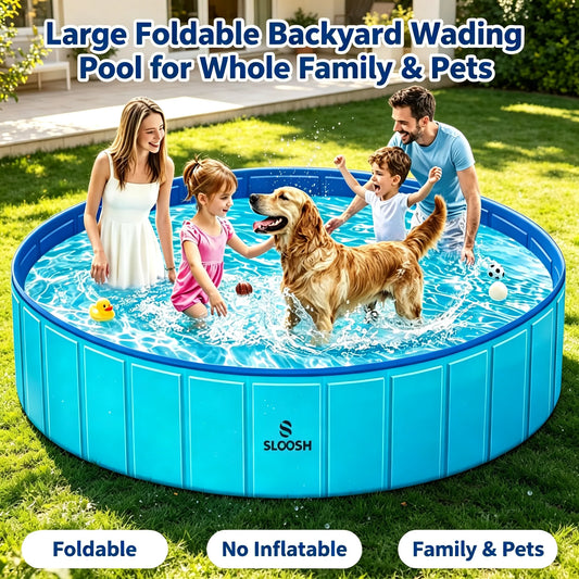 🏊 Großer, zusammenklappbarer Planschpool für den Garten – für die ganze Familie und Ihre pelzigen Freunde! Endlich Abkühlung für Groß, Klein und Vierbeiner – einfach aufstellen, befüllen, losplanschen! 💦🐶