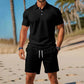 🔥Nur für kurze Zeit: 50 % Rabatt + versandkostenfrei👕Zweiteiliges Sommer-Set für Herren aus Polohemd und Shorts