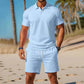 🔥Nur für kurze Zeit: 50 % Rabatt + versandkostenfrei👕Zweiteiliges Sommer-Set für Herren aus Polohemd und Shorts