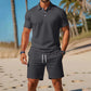 🔥Nur für kurze Zeit: 50 % Rabatt + versandkostenfrei👕Zweiteiliges Sommer-Set für Herren aus Polohemd und Shorts