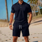 🔥Nur für kurze Zeit: 50 % Rabatt + versandkostenfrei👕Zweiteiliges Sommer-Set für Herren aus Polohemd und Shorts