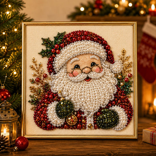 ❄️Sommerfrische 50 % Rabatt!💎DIY-Weihnachts-Painting mit Perleffekt – Kreatives Bastelset mit Rahmen für festliche Dekoration