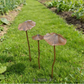 Antiker Gartenstecker aus Eisen in Form eines Lotusblatts