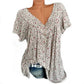 👚 50% RABATT! 🌸 Damen Kurzarmbluse mit Frühlingsblumenprint – V-Ausschnitt, Atmungsaktiv & Knitterfrei 🌿