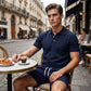 🔥Nur für kurze Zeit: 50 % Rabatt + versandkostenfrei👕Zweiteiliges Sommer-Set für Herren aus Polohemd und Shorts