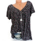 👚 50% RABATT! 🌸 Damen Kurzarmbluse mit Frühlingsblumenprint – V-Ausschnitt, Atmungsaktiv & Knitterfrei 🌿