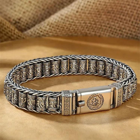 💎 50 % RABATT! 💎 Tibetisches Gebetsmühlen-Armband – 925er Sterlingsilber, Glücksbringer & Valentinstagsgeschenk