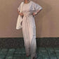 Zweiteiliger Damenanzug mit Rundhals-T-Shirt und Hose