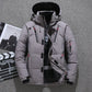 Weißer Entendaunenparka für Männer - Warme Winterjacke- Kostenlose Lieferung