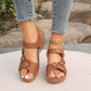 Elegante Sandalen mit schräger Sohle und Blumenmuster für Damen
