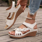 Elegante Sandalen mit schräger Sohle und Blumenmuster für Damen