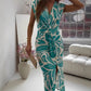 Ärmelloses Kleid mit Print und Schlitz