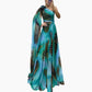 Flatterndes Chiffon-Kleid mit schräger Schulter und Druck für Damen