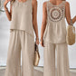 Set aus ärmellosem Oberteil und Hose mit weitem Bein