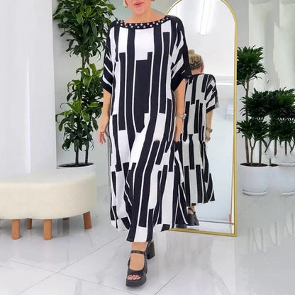 Lockeres Kleid mit modernem Print für Damen