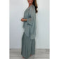 Elegantes lässiges Chiffon-Oberteil und weite Hosen für Damen