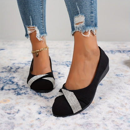 🔥49% RABATT – Leichte, modische Damenschuhe mit Strass und Keilabsatz