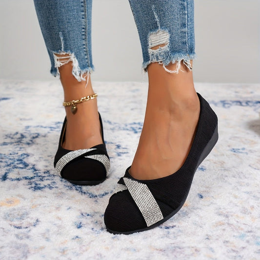 🔥49% RABATT – Leichte, modische Damenschuhe mit Strass und Keilabsatz