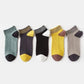 5 Paar-Bequeme Socken mit atmungsaktiven und feuchtigkeitsableitenden Farbblöcken