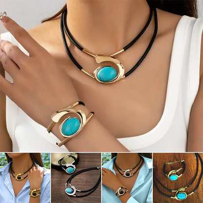 Vintage Boho Halskette & Armband Set