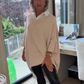 Women's Long-Sleeve Top with Shirt Collar