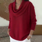 Eleganter, gemütlicher Damenpullover mit Wasserfallkragen