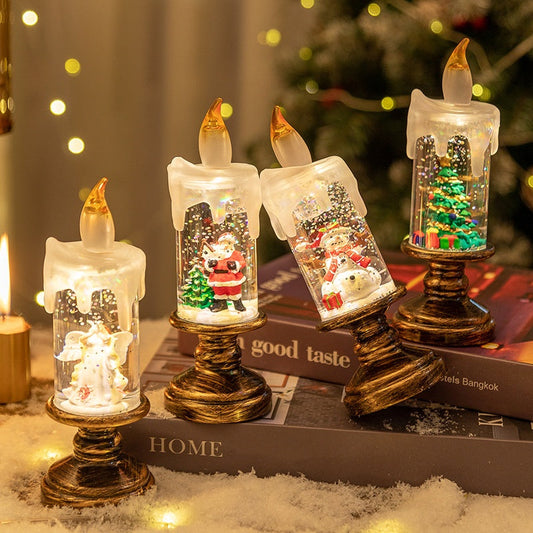 🎄🎉Batteriebetriebene beleuchtete Weihnachts-Schneekugelkerze