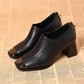 Damen Schuhe mit Karree-Spitze, Blockabsatz und Reißverschluss