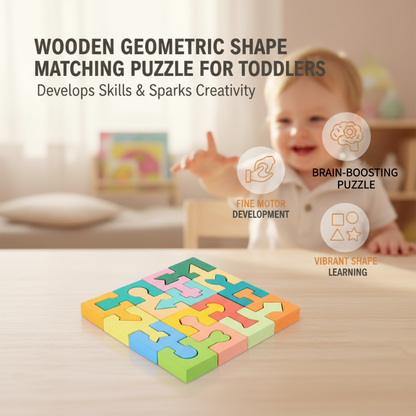 🔥Solange der Vorrat reicht 40 % Rabatt!🎉Geometrisches Holzpuzzle zum Zuordnen für Kleinkinder
