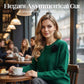 Eleganter Damen-Wickelpullover mit Knopfleiste und Blumenverzierung