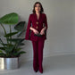 Elegantes 2-teiliges Set für Damen mit Blazer und Hose mit geteilten Ärmeln