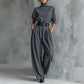 Eleganter Damen-Zweiteiler: Rollkragen-Shirt & Hose mit hohem Bund
