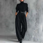 Eleganter Damen-Zweiteiler: Rollkragen-Shirt & Hose mit hohem Bund