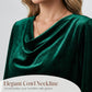 Damen-Langarmshirt aus Samt mit Rollkragen