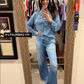 🔥⏰ LIMITIERT: 50% Rabatt + 10€ Extra-Rabatt auf 2 Sets! 🌙 Denim Dreams Pyjama-Set | Ultra-weiche Loungekleidung im Jeans-Look für maximalen Komfort.