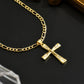 ✨ Goldkette mit Kreuzanhänger – Detailliertes INRI-Motiv, verstellbare Figaro-Kette & glänzendes Finish 💛
