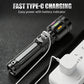 Multifunktionale Zoom-LED-Taschenlampe mit Leistungsanzeige