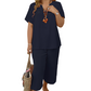 💎 -50% AUF DAMEN-CASUAL-SET ! 💎 Kurzarm-Oberteil & Weitbein-Hose, Lässige Passform & Atmungsaktiver Stoff ✨
