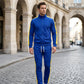 Zweiteiliges Set aus gestreifter Sportjacke und Hose für Herren