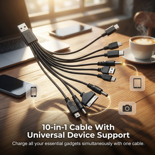 🔥 50% RABATT 💥 10-in-1 Universal USB-Ladekabel ⚡ Ein Kabel für all deine Geräte – praktisch, kompakt & unverzichtbar im Alltag 🔗✨