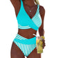 🔥🔥 2026 NEU 🥳💞 50K+ VERKAUFT! ⚡👙Zweiteiliger Bikini-Badeanzug mit Farbblock- und Streifenmuster🌊☀️💃
