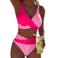 🔥🔥 2026 NEU 🥳💞 50K+ VERKAUFT! ⚡👙Zweiteiliger Bikini-Badeanzug mit Farbblock- und Streifenmuster🌊☀️💃