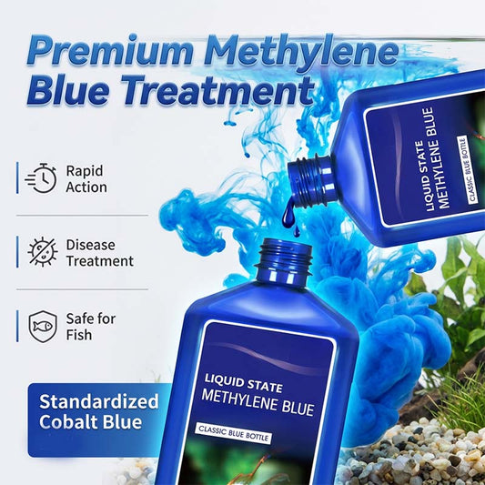 🐠 Koi-Fisch Aquarien-Wasseraufbereiter ✨ Hochkonzentrierte Methylenblau-Lösung, Wasserklärend & Sicher, für Süß- & Salzwasser, 350ml/600ml