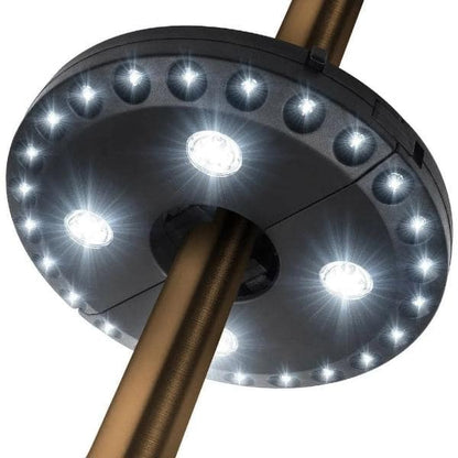 🔥50% Rabatt！💡 LED Klemmleuchte für Sonnenschirm & Stange – batteriebetrieben, 3 Leuchtmodi, wetterfest – perfekt für Terrasse, Camping & Garten