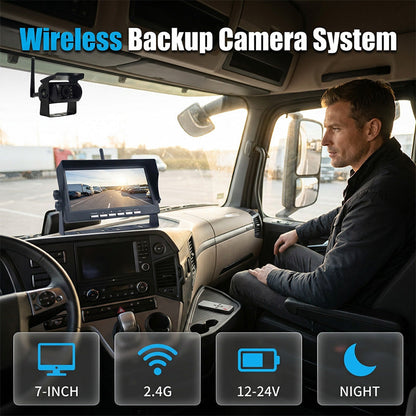 📹 50 % Rabatt! 🥳Über 50.000 verkauft!🚛🛡️7-Zoll Rückfahrkamera Set mit Monitor – Kabellos für LKW, Bus & Traktor 🚛 Klare Rückansicht
