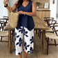 👚🌸 NUR FÜR KURZE ZEIT: 50% RABATT! Set aus asymmetrischem Damenoberteil & Caprihose mit Blumenmuster – Vielseitig, farbenfroh, bequem 🌺