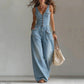 ⏳💫 ZEITLICH BEGRENZTES ANGEBOT! Ärmelloser Damen Jeans-Overall mit V-Ausschnitt & Weitbein