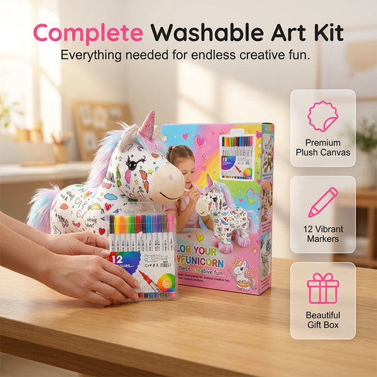 🎁 Letzter Tag Verkauf 50% Rabatt 🥳DIY-Set zum Ausmalen: Einhorn-Plüschtier