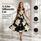 👗 Figurbetonendes A-Linien Blumenkleid ✨ Sommerliches ärmelloses Midi-Kleid mit Taillenband für den perfekten Auftritt